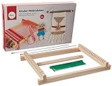 Rayher DIY Holz Kinder Webrahmen Set, Webbreite 16,5cm, Schulwebrahmen für Kinder,Erwachsene, inkl. Webschiffchen, Webkamm mit...