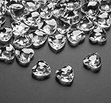 Sweelov 500Stk Funkelnd Herzen Diamantkristalle Streudeko Deko Steine Kristalle Konfetti Diamanten 12mm zum DIY Weihnachten...