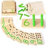 DINORUN Montessori Spielzeug ab 3 4 5 Jahre Holzspielzeug Motorikspielzeug Vorschule Spiele Mathe Spielzeug Kinderspielzeug mit...