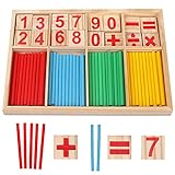camelize Montessori mathematisches Spielzeug Holz,Rechenstäbchen,Zahlenlernspiel, Pädagogisches Mathe-Spielzeug für Kinder 3 4...