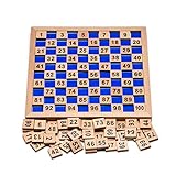 Natureich Hundertertafel Montessori Mathematik Puzzle Spielzeug Holz zum Zahlen Lernen mit Zahlenfeldern Ziffern ab 3 Jahre